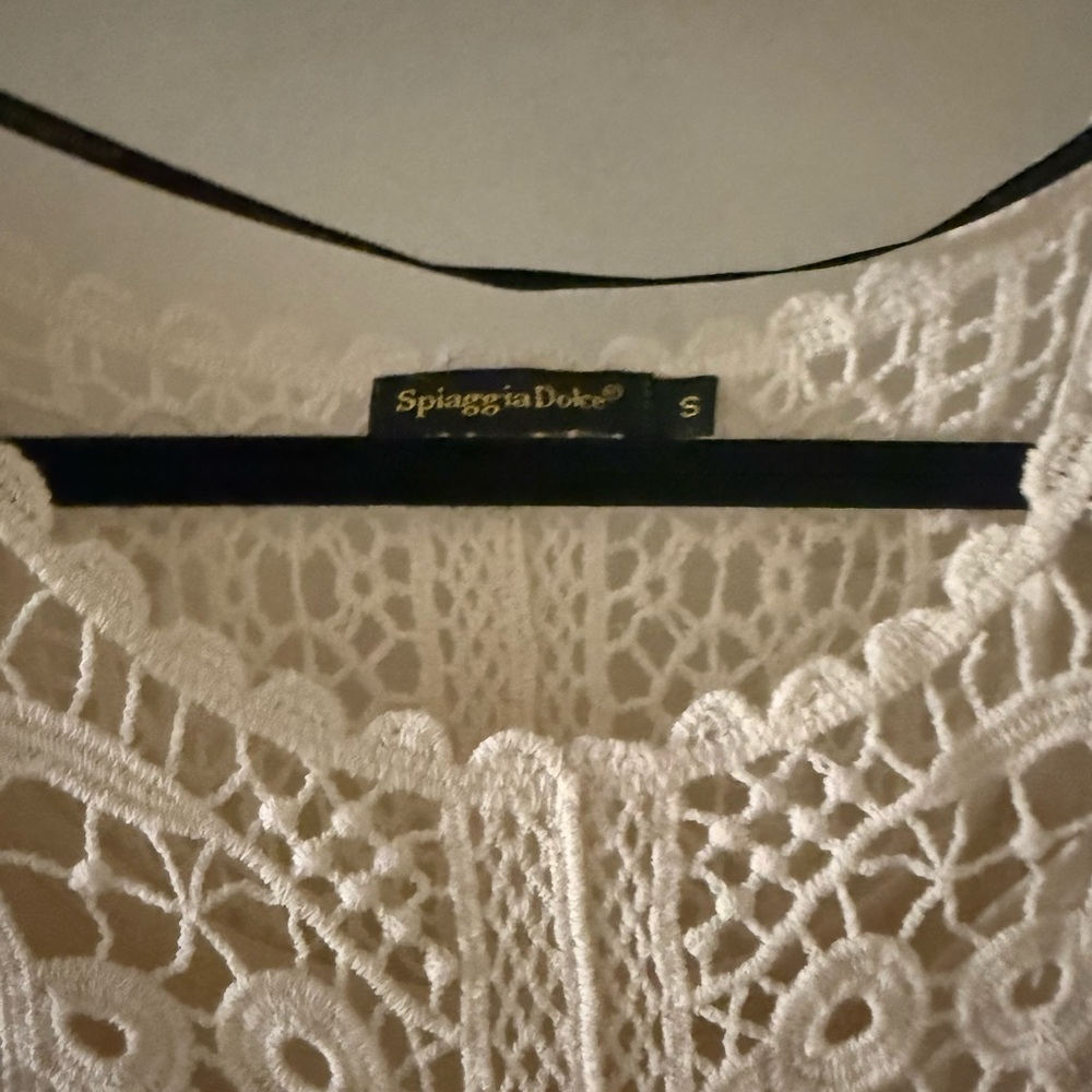 Cream Embellished Tie Front Blouse with 3/4 Sleeves - Picture 10 of 10